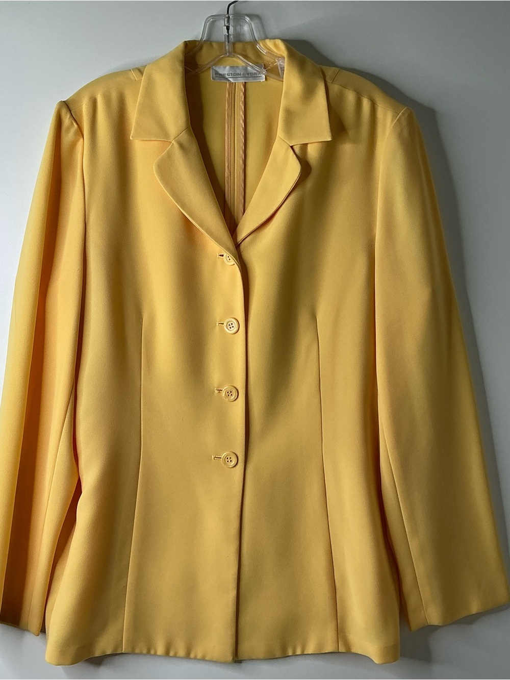 Preston & York Women’s Blazer Jacket Yellow Spring  Chic Colorful 16 Button Down